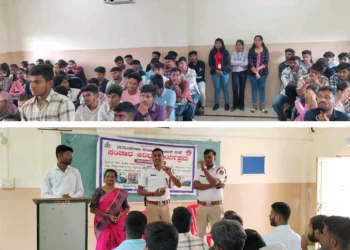 ಮೈಸೂರು ಪೊಲೀಸರು ಕಾನೂನು ವಿದ್ಯಾರ್ಥಿಗಳಲ್ಲಿ ರಸ್ತೆ ಸುರಕ್ಷತೆ ಜಾಗೃತಿ ಮೂಡಿಸಿದರು